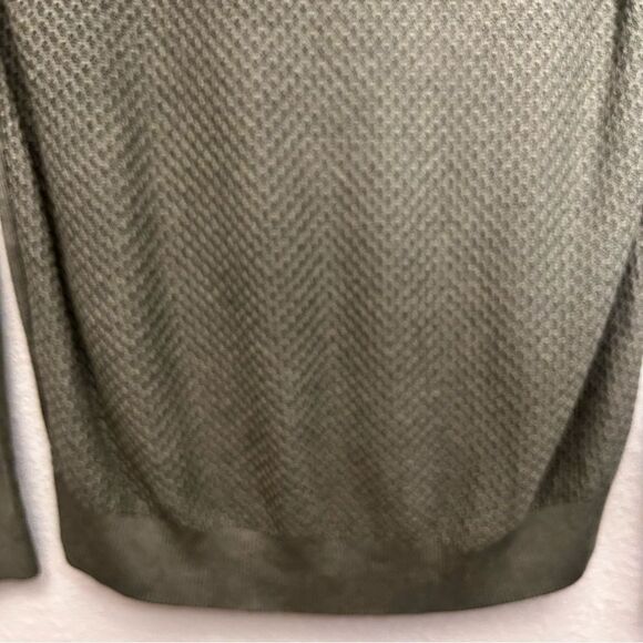 CALIBRATE Olive Green Men’s Large Waffle Knit Silk Blend Long Sleeve - Picture 15 of 15